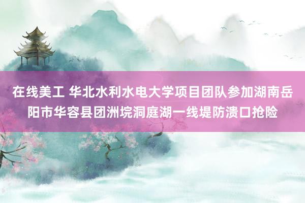 在线美工 华北水利水电大学项目团队参加湖南岳阳市华容县团洲垸洞庭湖一线堤防溃口抢险